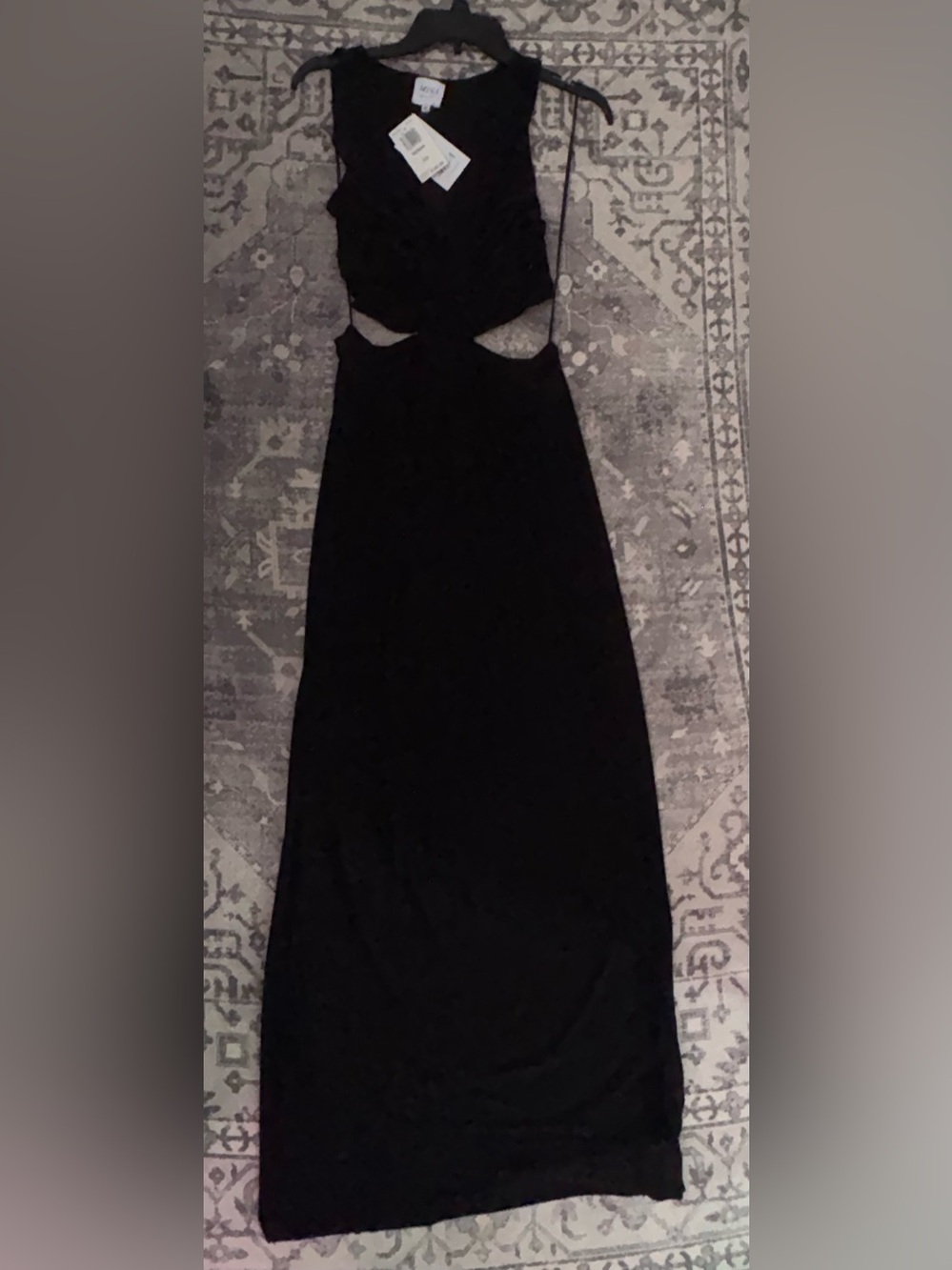 Misa Los Angeles Black Backless Cutout Maxi Dress